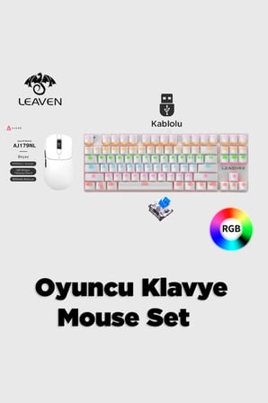 Aj179 NL 3 Modlu Gamer Mouse + K550 Blue Switch Mekanik Klavye Gamer Seti