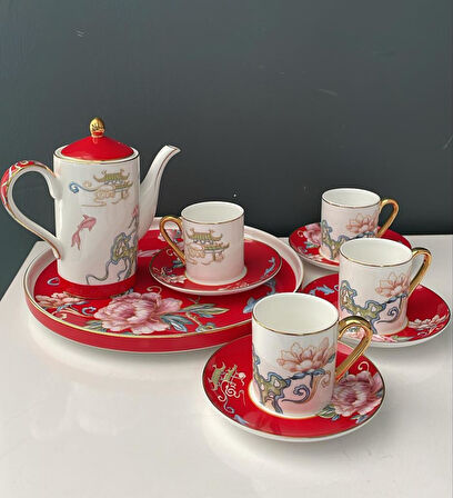 ROYKING İRENA 11 PARÇA KAHVE SETİ BONE CHINA