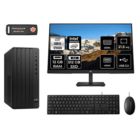 HP PRO TOWER 290 G9 MA5EAD007 i5 12500 12GB RAM 512GB SSD 21.5" FDOS MASAÜSTÜ PC