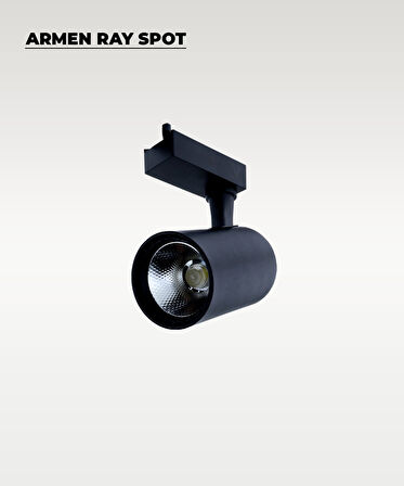 Armen 2 Adet Siyah Kasa Günışığı Ray Spot Set  ve 1 Metre Ray Set
