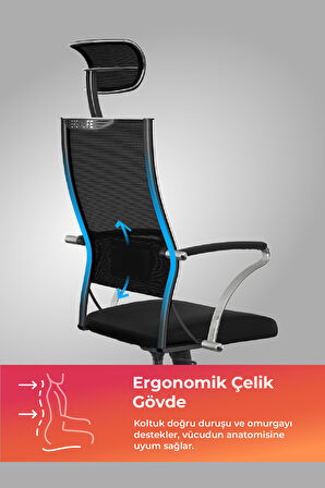 Ergolife Sit Air-180 Ergonomik Yönetici Koltuğu / Ofis  Sandalyesi - 574.5D.40.2A2