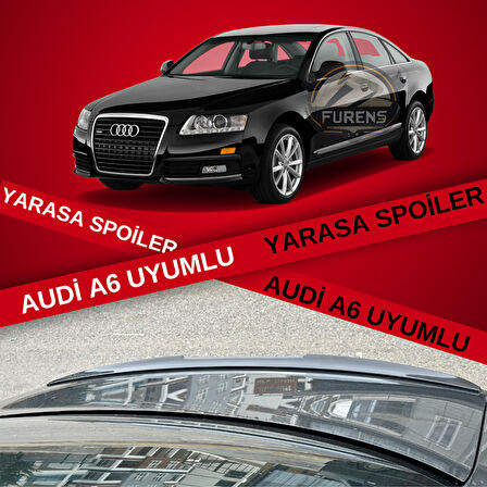 Audi A6 Bagaj Üstü Slim Yarasa Spoiler Piano Black Parlak Siyah