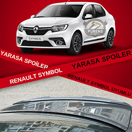 Renault Symbol 2013 Uyumlu Sonrası Bagaj Üstü Yarasa Spoiler Piano Black Parlak Siyah