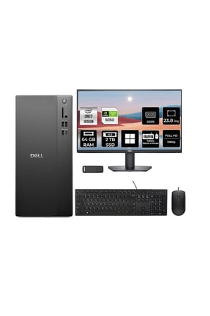 Pro Tower Essential QVT1260 Core i7 14700 RTX 5050 8GB 64GB RAM 2TB SSD 23.8" FHD Win11 Home BTO014QVT1260P875 Masaüstü Bilgisayar + PER4 USB Bellek