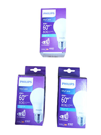 Philips 8 w = 60 w led ampül tasarruflu ampül 8W gücünde, E27 soket tipine sahip bu ampul, soğuk beyaz ışık (6500K) ile mekanlarınıza ferah bir atmosfer kazandırır. Özellikler: Enerji Verimliliği: Düşük enerji tüketimi ile yüksek aydınlatma sağlarken