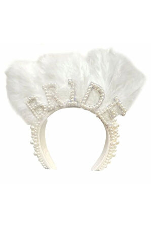 BRİDE TÜYLÜ İNCİLİ TAÇ