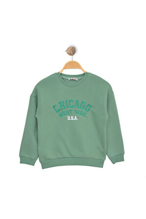 Baskılı Erkek Çocuk Üç İplik Sweat Mint - 225446.1576.