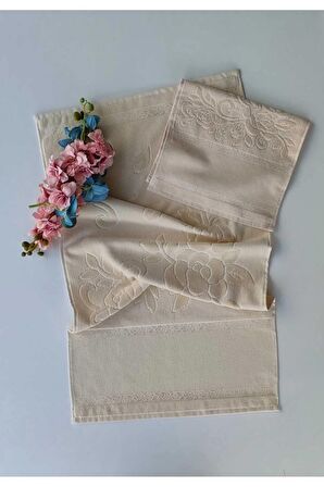 2'li Etamin Havlu Seti (30x50-50x90 cm) - KAPİÇİNO