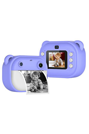 Çocuklar İçin Siyah-Beyaz Yazıcı Eğlenceli Fotoğraf Makinesi  Oyunlar ve Çift Kamera Müzik Bir Arada