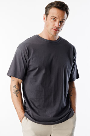 Erkek Oversize Fit %100 Organik Pamuk Bisiklet Yaka Tişört OVERSIZE-ERKEK-T-SHIRT