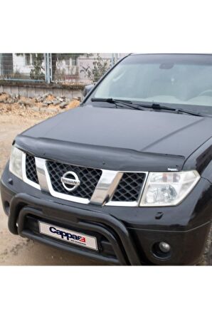 Nissan Navara Ön Kaput Koruma Rüzgarlığı 3mm Akrilik (ABS) Parlak Siyah Deflektör 2006-2015