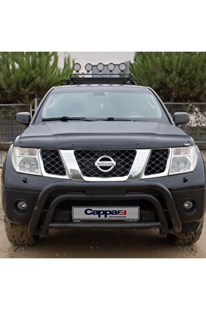 Nissan Navara Ön Kaput Koruma Rüzgarlığı 3mm Akrilik (ABS) Parlak Siyah Deflektör 2006-2015