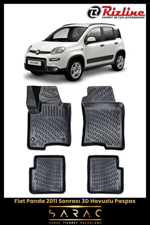 Rizline Fiat Panda 2023 Model 3D Havuzlu Paspas