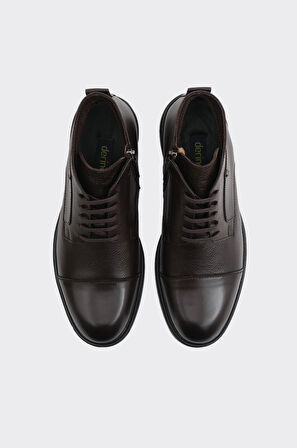 Günlük Fermuarlı Bağcıklı Hakiki Deri Erkek Bot