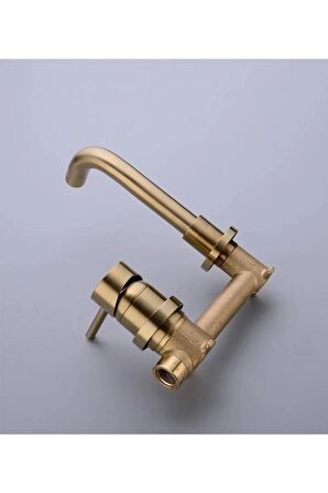 Banyo Lavabo Bataryası Ankastre Mat Gold Yeni Sıva Altı Dahil 5 Yıl Garantili.