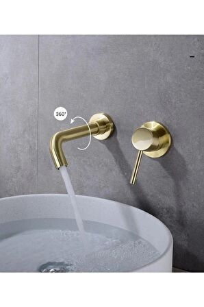 Banyo Lavabo Bataryası Ankastre Mat Gold Yeni Sıva Altı Dahil 5 Yıl Garantili.
