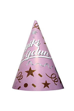 MİNİ PARTY STORE İYİKİ DOĞDUN PEMBE ŞAPKA 8 Lİ