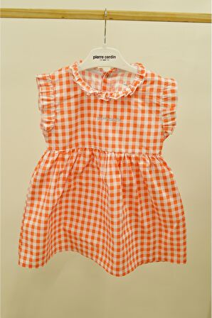 Pierre Cardin %100 Pamuk Ekoseli Kız Çocuk Dokuma Elbise 303375