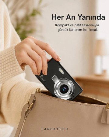 Mini Dijital Fotoğraf Makinesi 16MP – Günlük Çekim, Seyahat ve Vlog Kamerası