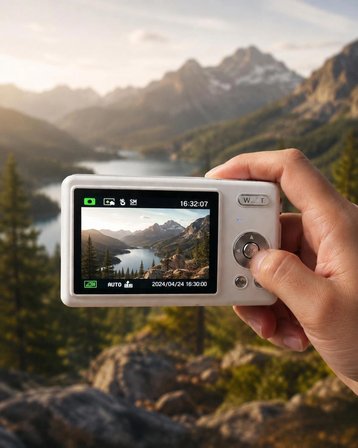 Mini Dijital Fotoğraf Makinesi 16MP – Günlük Çekim, Seyahat ve Vlog Kamerası