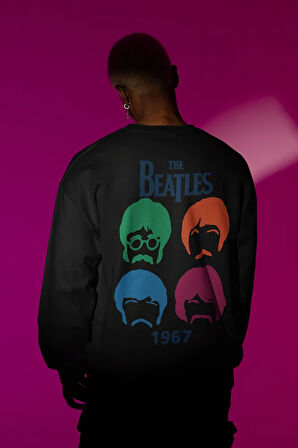 The Beatles 1967 Yazılı Unisex Oversize Müzik Grubu Sweatshirt