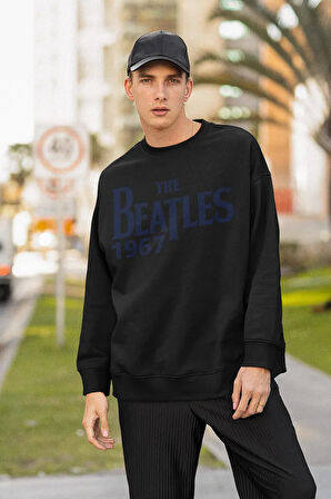 The Beatles 1967 Yazılı Unisex Oversize Müzik Grubu Sweatshirt