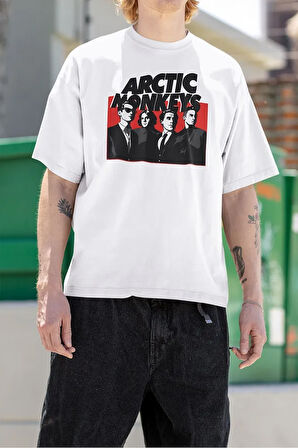Arctic Monkeys Grubu Baskılı Unisex Tişört, Oversize Müzik Grubu Tişört