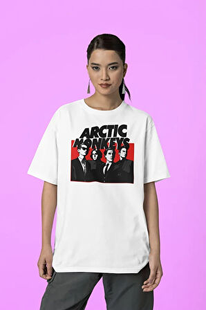Arctic Monkeys Grubu Baskılı Unisex Tişört, Oversize Müzik Grubu Tişört