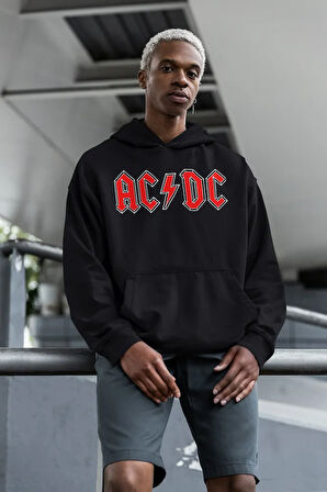 Rock Metal Müzik Grubu Baskılı Unisex Oversize AC DC Hoodie
