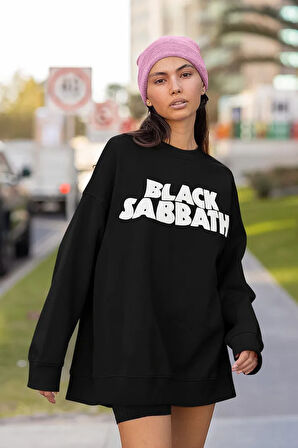 Black Sabbath Rock Metal Müzik Grubu Baskılı Unisex Oversize Sweatshirt