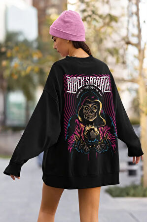 Black Sabbath Rock Metal Müzik Grubu Baskılı Unisex Oversize Sweatshirt