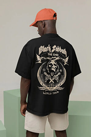 Black Sabbath The End World Tour Baskılı Unisex Oversize Rock Metal Tişört