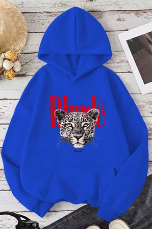 Unisex Rhude Baskılı Oversize Hoodie Kapüşonlu Sweatshirt