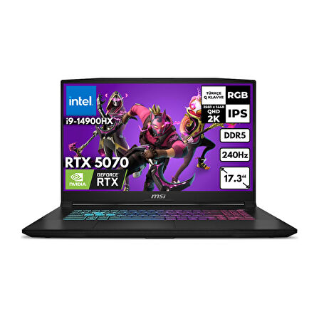 MSI KATANA 17 i9-14900HX 48 -GBDDR5 2 TBSSD RTX5070 (8GB-GDDR7) 17.3" 2K QHD 240Hz Freedos B14WGK-048XTRHMF11