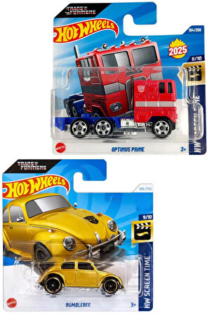 Hot Wheels 2 Araç Set Transformers - Bumblebee & Optimus Prime (1/64)