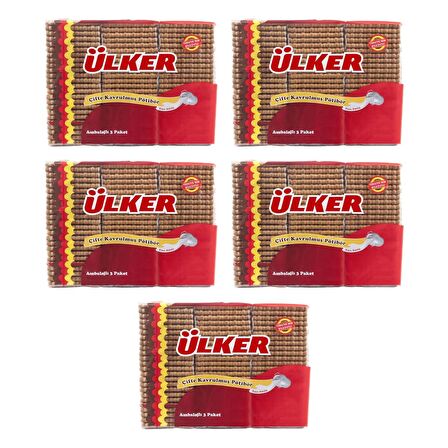 Ülker Pötibör Bisküvi Çifte Kavrulmuş 450 gr x 5 Adet