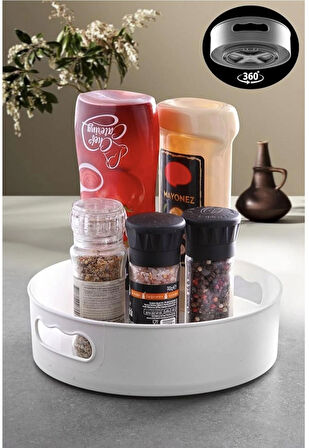 360 Derece Dönen Banyo & Buzdolabı & Mutfak Düzenleyici Dönebilen Tepsi- Düzenleyici Organizer