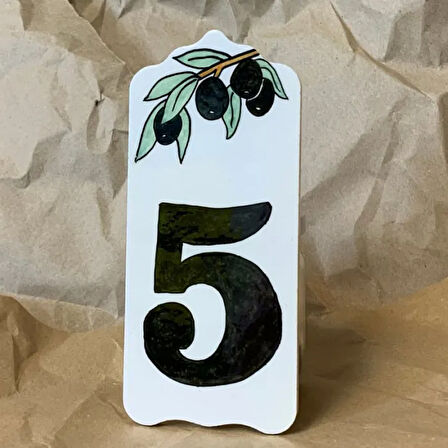 Uretti - Derya 2174 - El Yapımı Çini 5 Numara Kapı Süsü - 7 x 16 cm