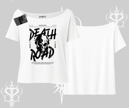 Kayık Yaka Tshirt Death Road Memento Mori Street Manifest
