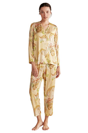 Penye Mood Kadın Sarı Pijama Takım 9610