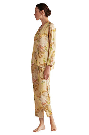 Penye Mood Kadın Sarı Pijama Takım 9610