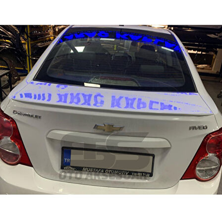 Chevrolet Aveo Bagaj Üstü Slim Spoiler Piano Black Parlak Beyaz