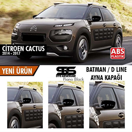 Citroen Cactus Batman Yarasa Ayna Kapağı Piano Black / 2014-2017