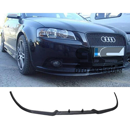 Audi A3 8P 2003-2012 Cupra R Uyumlu Ön Lip Mat Siyah Ön Tampon Lip