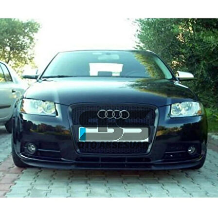 Audi A3 8P 2003-2012 Cupra R Uyumlu Ön Lip Mat Siyah Ön Tampon Lip