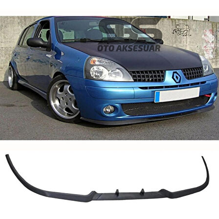 Renault Clio 2 1999-2007 Cupra R Uyumlu Ön Lip Mat Siyah Ön Tampon Lip