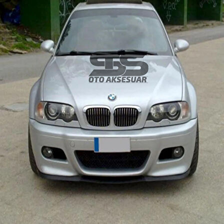 BMW 3 Series E46 M3 Cupra R Uyumlu Ön Lip Mat Siyah Ön Tampon Lip