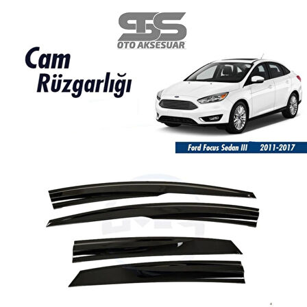 Cam Rüzgarlığı Ford Focus 2011-2017 Sedan Mügen Tip Piano Black