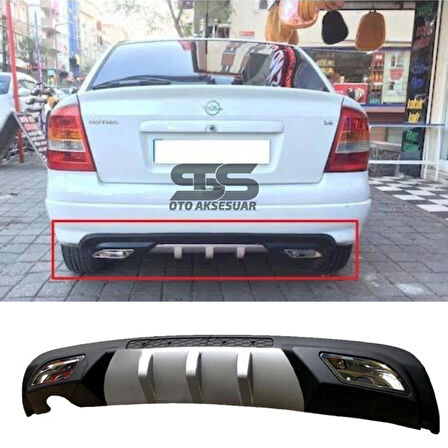 Opel Astra G Difüzör Arka Tampon Eki 2 Egzoz Çıkışlı Gri