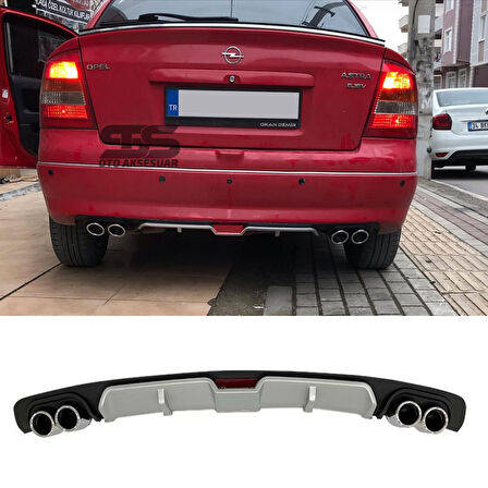 Opel Astra G Difüzör Arka Tampon Eki 4 Egzoz Çıkışlı Gri